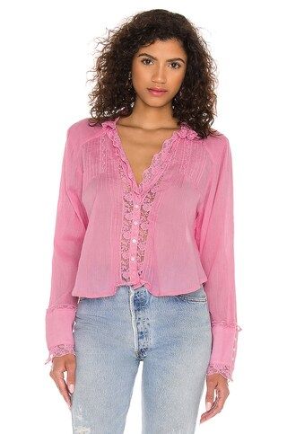 Free People Clemence Button Down in Pink from Revolve.com | Revolve Clothing (Global)
