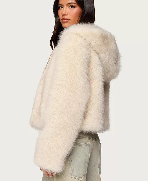 Women's Beyonca Hooded Faux Fur Jacket | Macy's