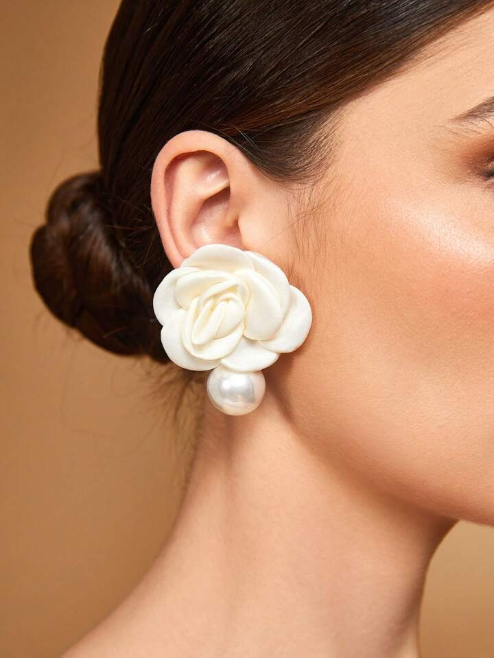 SHEIN Belle Ohrringe Mit Blumen- Und Künstlichen Perlen-design | aktuelle Trends, günstig kaufe... | SHEIN