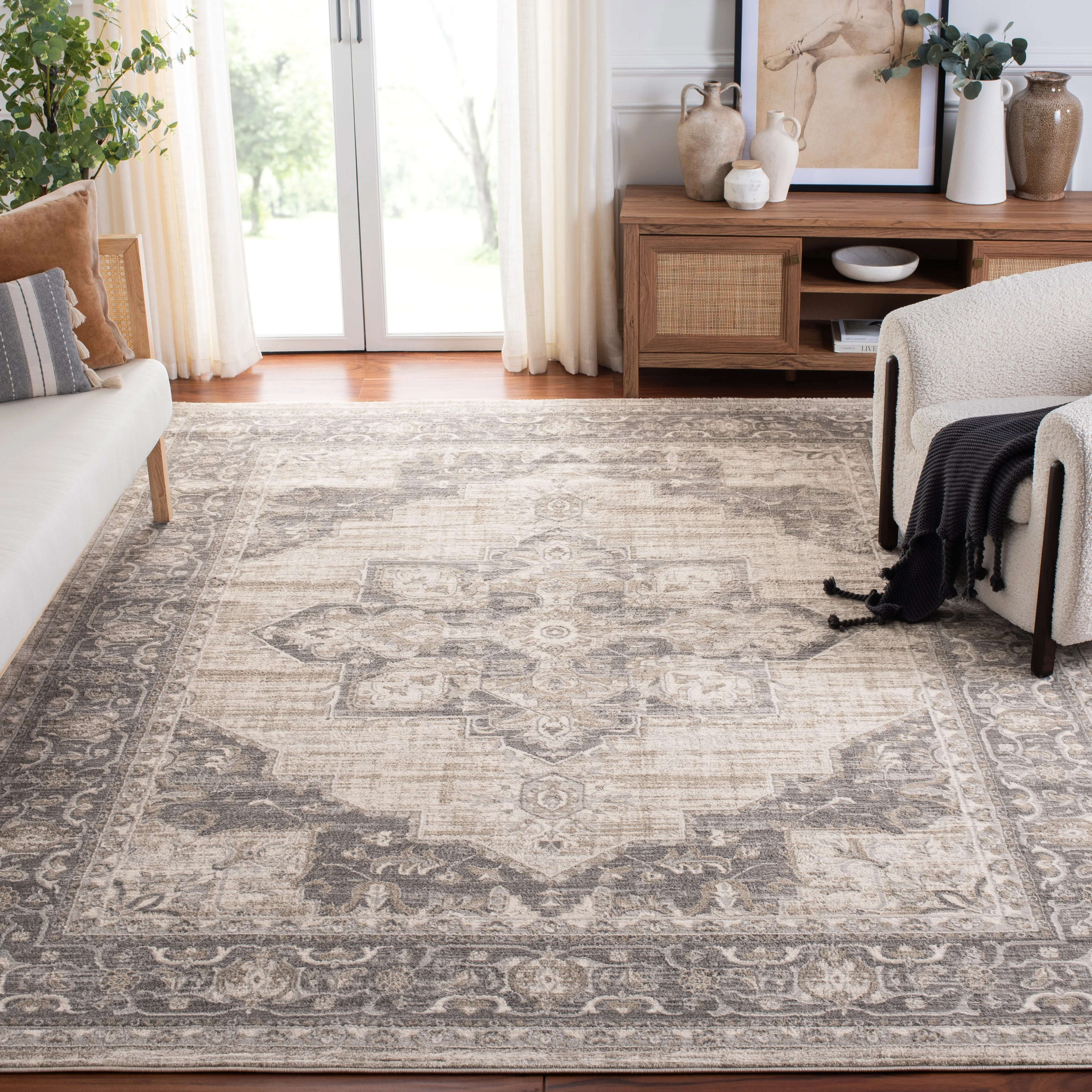 Safavieh Brentwood Jameson Floral Bordered Area Rug or Runner | Walmart (US)