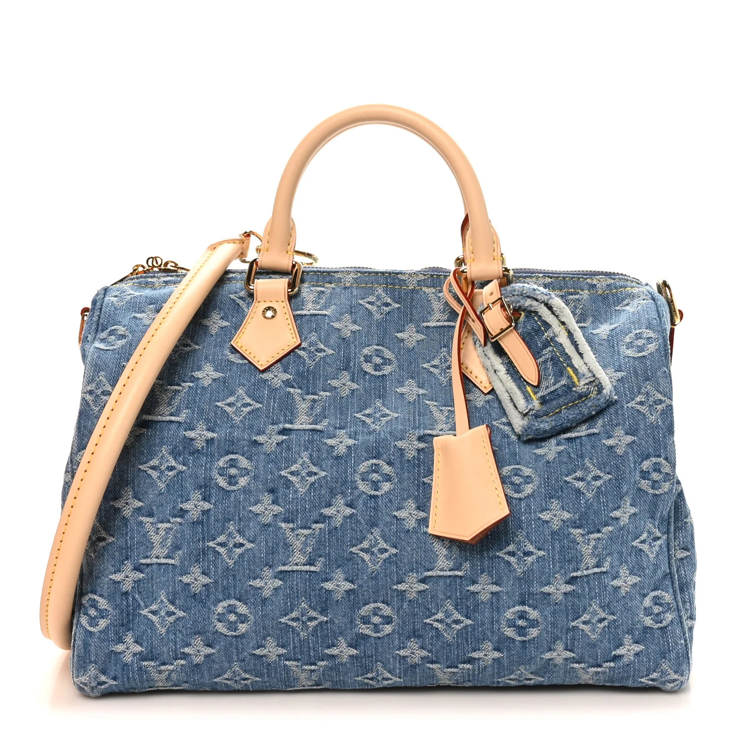 Monogram Denim Speedy Soft 30 Blue | FASHIONPHILE (US)