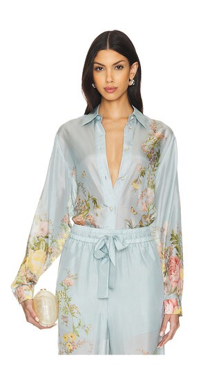 Waverly Relaxed Shirt in Blue Floral | Revolve Clothing (Global)