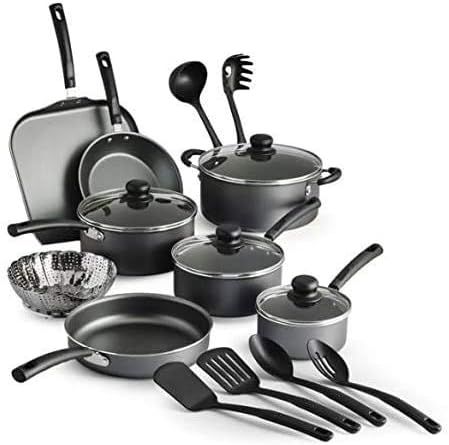 COLIBYOU 18 Piece Nonstick Pots & Pans Cookware Set Kitchen Kitchenware Cooking NEW (GRAY) | Amazon (US)