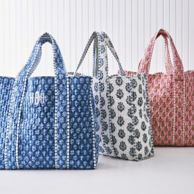 Block Print Quilted Oversized Tote | Mark and Graham