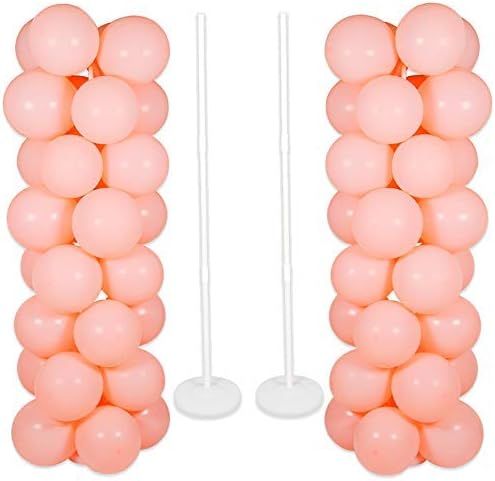 2 Sets Thicken Adjustable Balloon Column Stand Kit Base and Pole Balloon Tower Decorations for Ba... | Amazon (US)