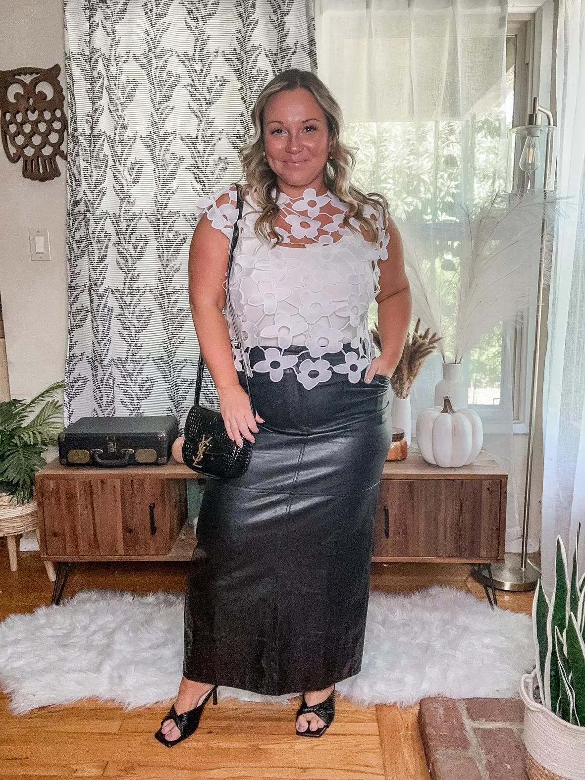 Jade Vegan Leather Column Skirt - … curated on LTK