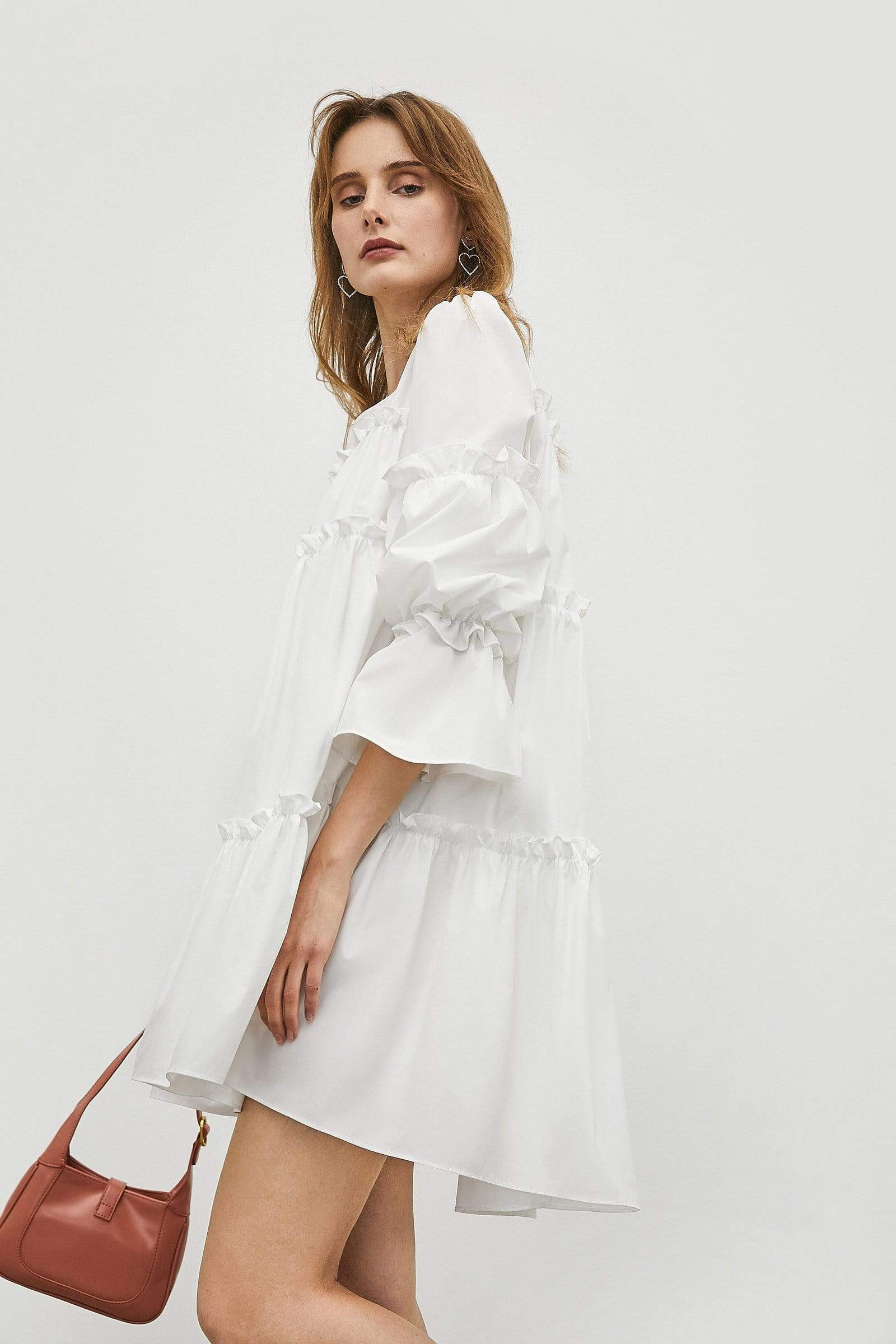 Penelope White Peasant Dress | J.ING