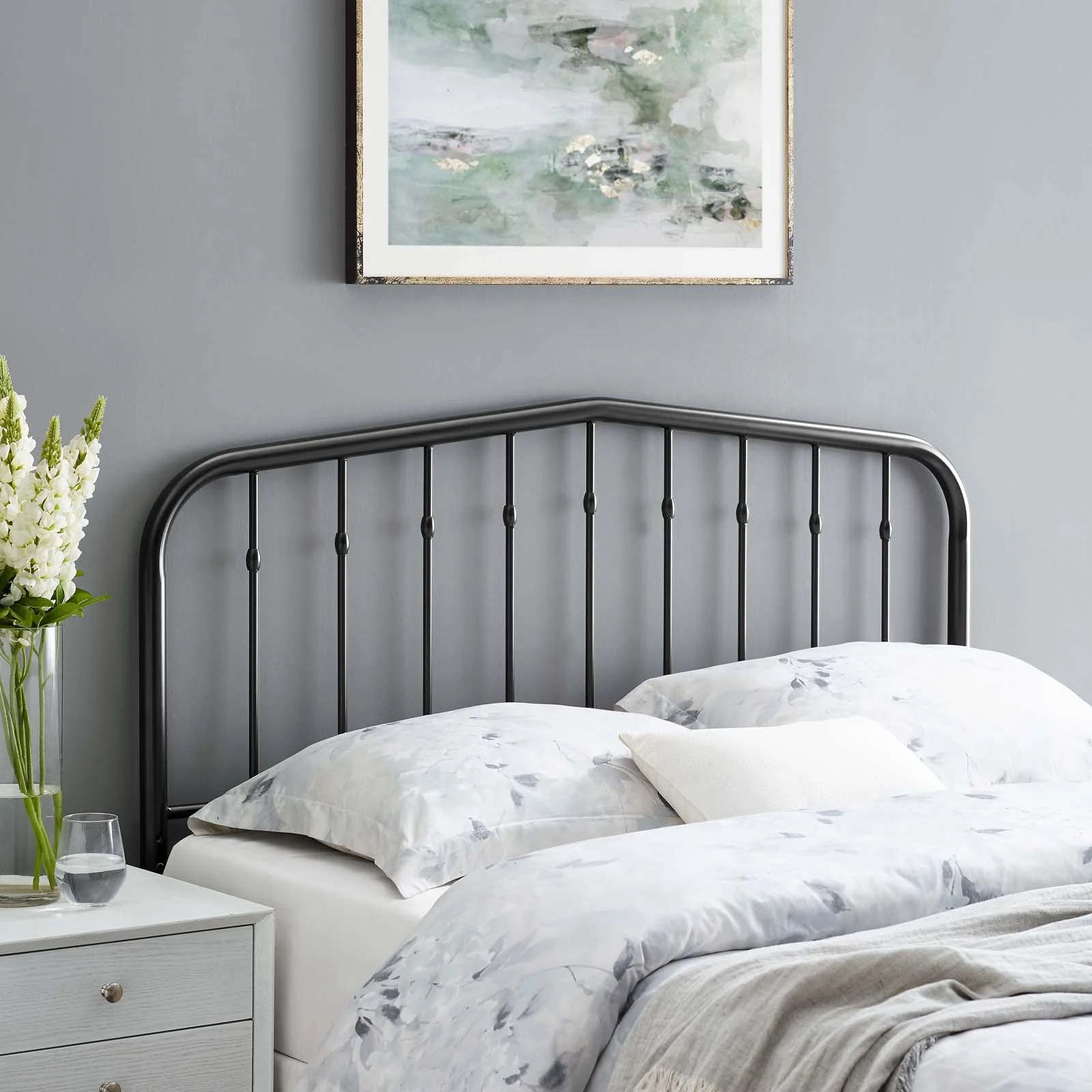 Modway Lennon Queen Metal Headboard, Black - Walmart.com | Walmart (US)