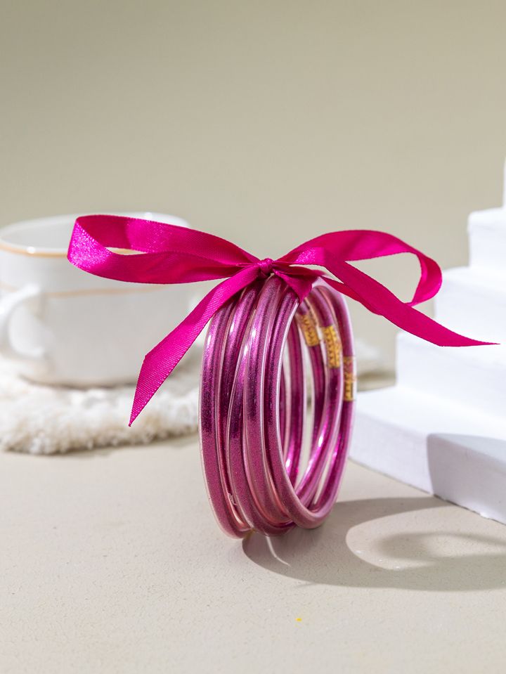 1set Of 5 Sparkling Jelly Bangles | SHEIN