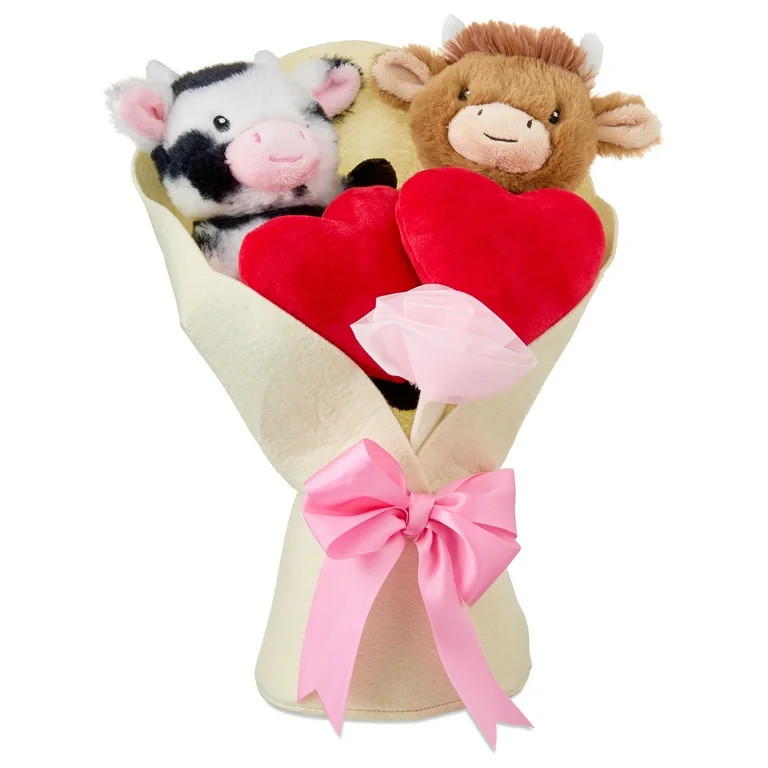 Medium Cow Bouquet Plush, White, 13", Valentine's Day by Way To Celebrate | Walmart (US)