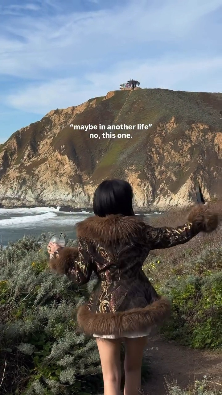 Faux fur jacket wearing size M (size up)!