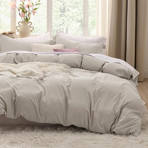 Bedsure Duvet Cover King Size - 3 Pieces Prewashed Extra Soft Bedding Set, Includes 1 Duvet Cover 104x90 Inches with Zipper Closure & 2 Pillow Shams, Linen, Comforter Not Included | Amazon (US)