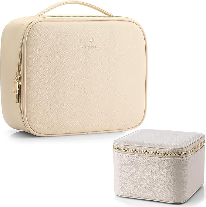 Vlando Jewelry Box and Makeup Bag-White | Amazon (US)