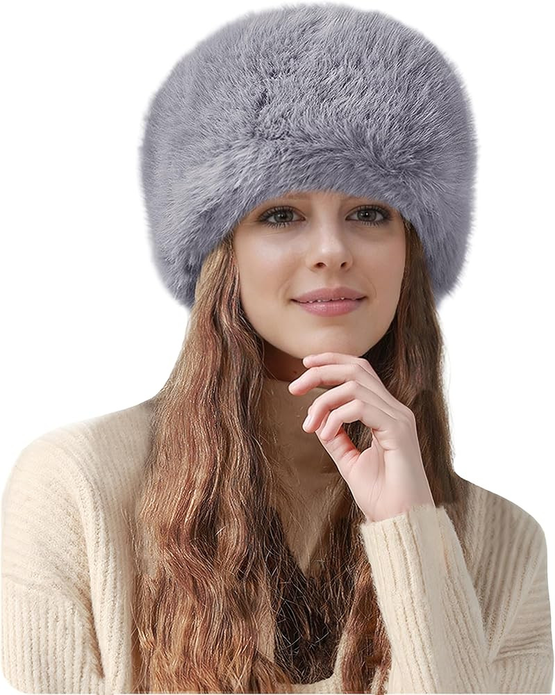 Lina & Lily Women's Winter Cossack Hat Russian Style Long Pile Faux Fur | Amazon (US)