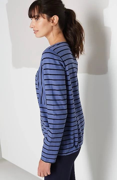 Fit Striped Drawstring Sweatshirt | J. Jill