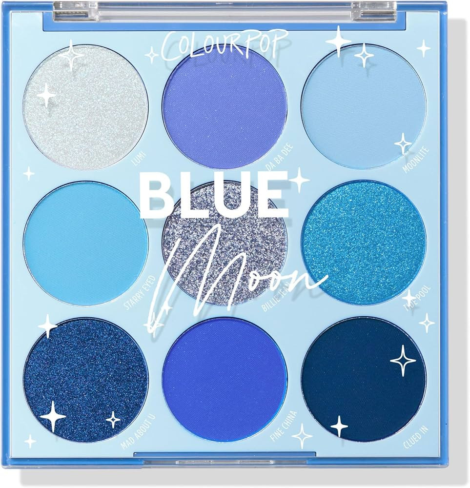 ColourPop Blue Moon Eyeshadow Palette - Monochromatic Blue Shadow Palette with Matte, Metallic an... | Amazon (US)