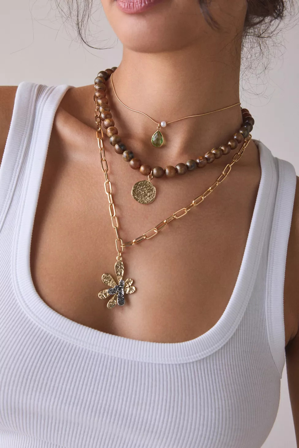 Bloom Flower Romantic Layered Necklace Set | Urban Outfitters (US and RoW)