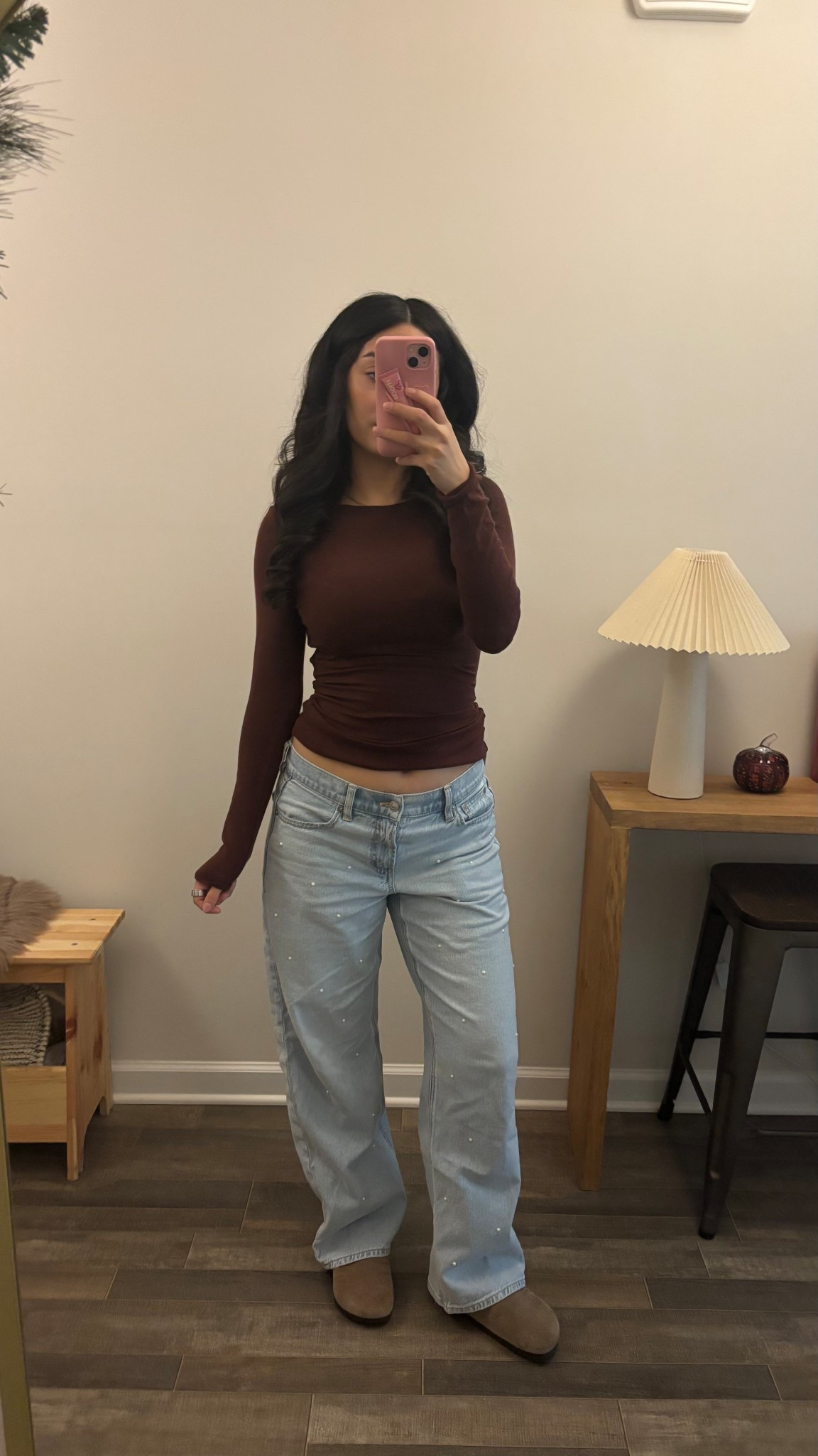 AE pearl embellished stovepipe jeans (sized up to 4 regular for baby bump, normally wear 2 regular)
Amazon cashmere long sleeve top (s)



#LTKSaleAlert #LTKFindsUnder50 #LTKBump