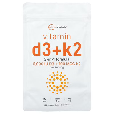 Micro Ingredients Vitamin D3 + K2, 300 Softgels | Target