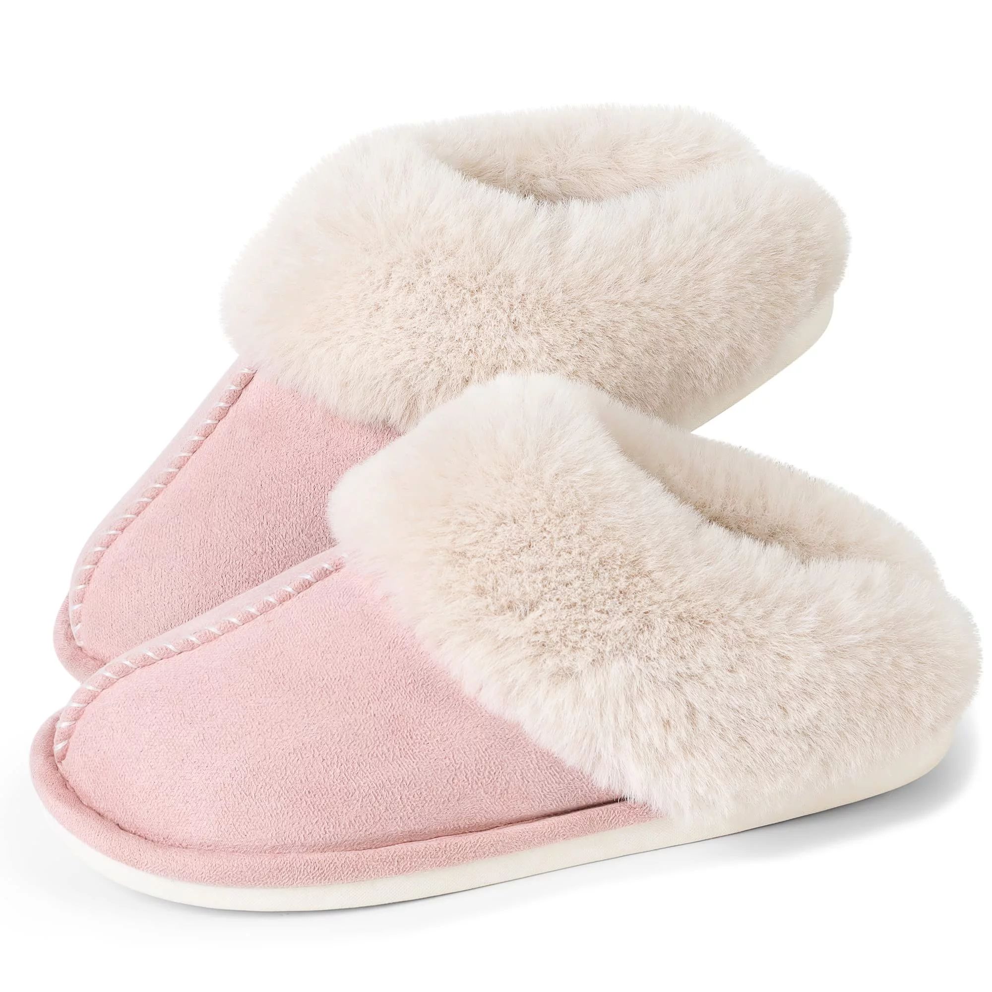 Womens Slippers Cozy Warm Winter Slip On House Shoes Fluffy Soft Memory Foam Comfy Faux Fur Plush... | Walmart (US)