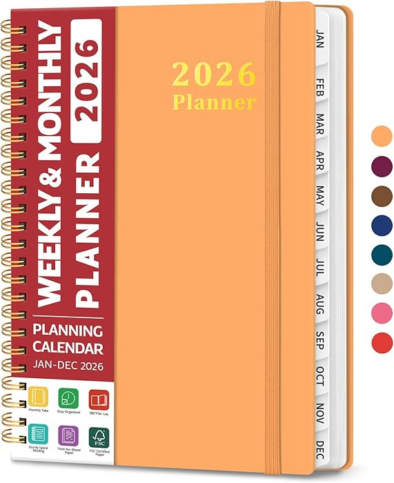 2026 Planner, Weekly and Monthly Calendar Planner for Women, Jan 2026 - Dec 2026, Hardcover Plann... | Amazon (US)