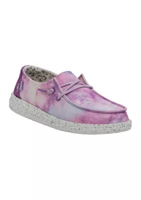 HEY DUDE Youth Girls Wendy Dreamer Unicorn Sneakers, Purple, 1M Big Kid | Belk