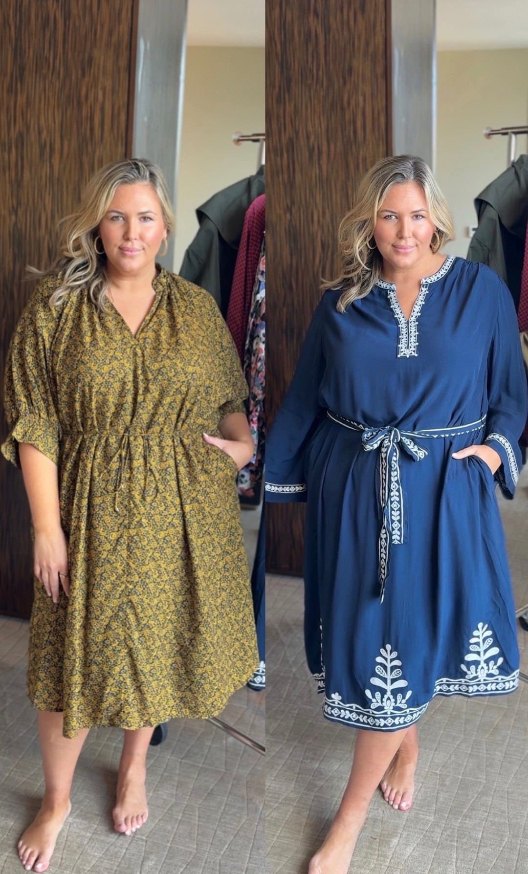 Walmart fall dresses! Wearing a 2X in both! Plus size, outfit inspo, apron belly, mom life

#LTKSeasonal #LTKPlusSize #LTKMidsize