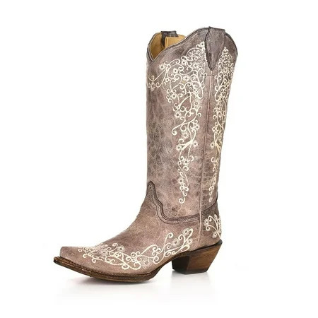 CORRAL Adult Female Crater Bone Embroidery Brown Boots Size: 8.5 Width: M | Walmart (US)