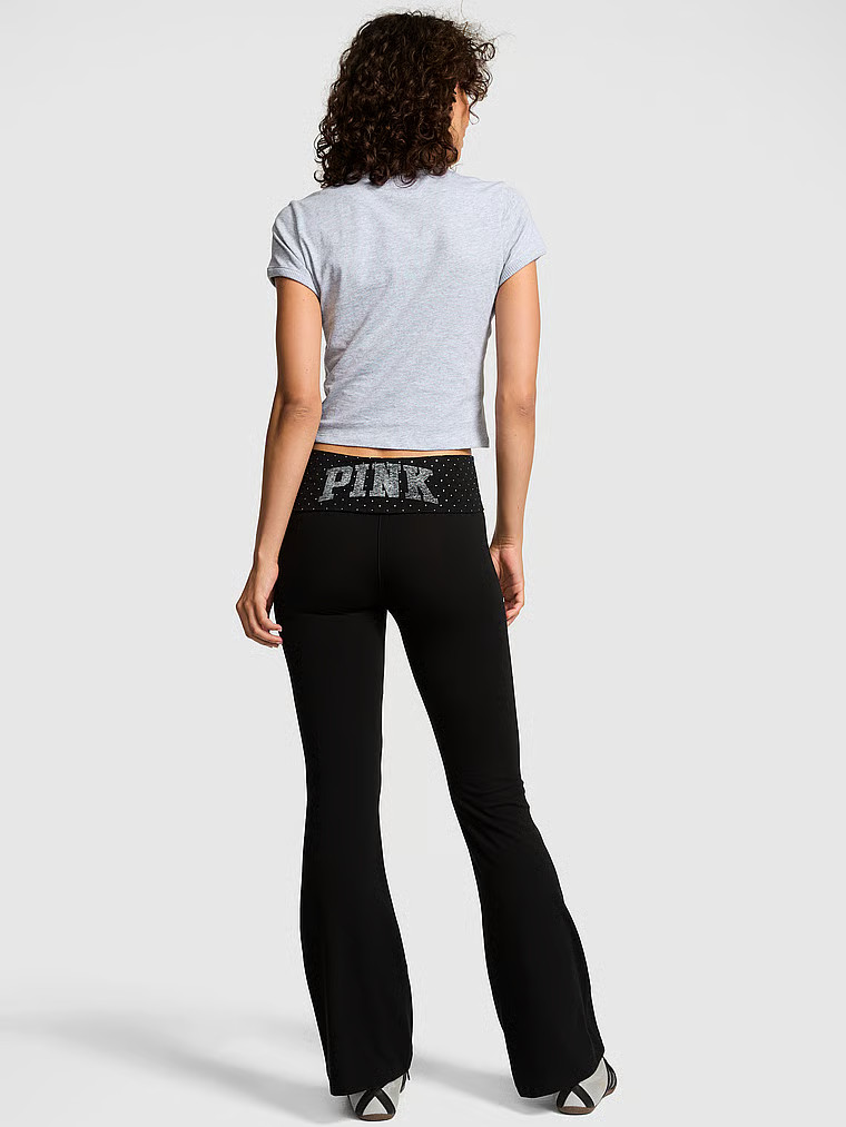 All-Day Cotton Foldover Flare Leggings | Victoria's Secret (US / CA )