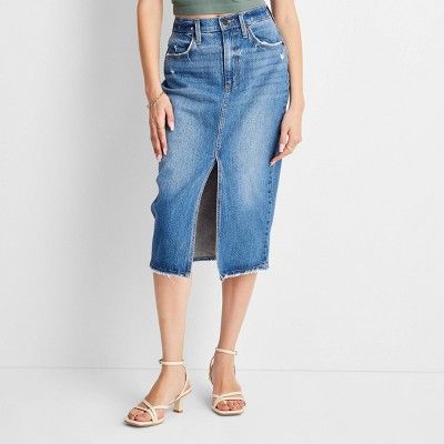 Women's Denim Midi Skirt - Universal Thread™ Medium Wash | Target