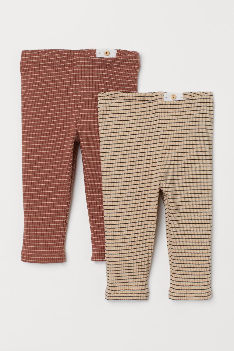 Baby Exclusive. Leggings in soft cotton jersey. Adjustable, elasticized waistband. | H&M (US + CA)