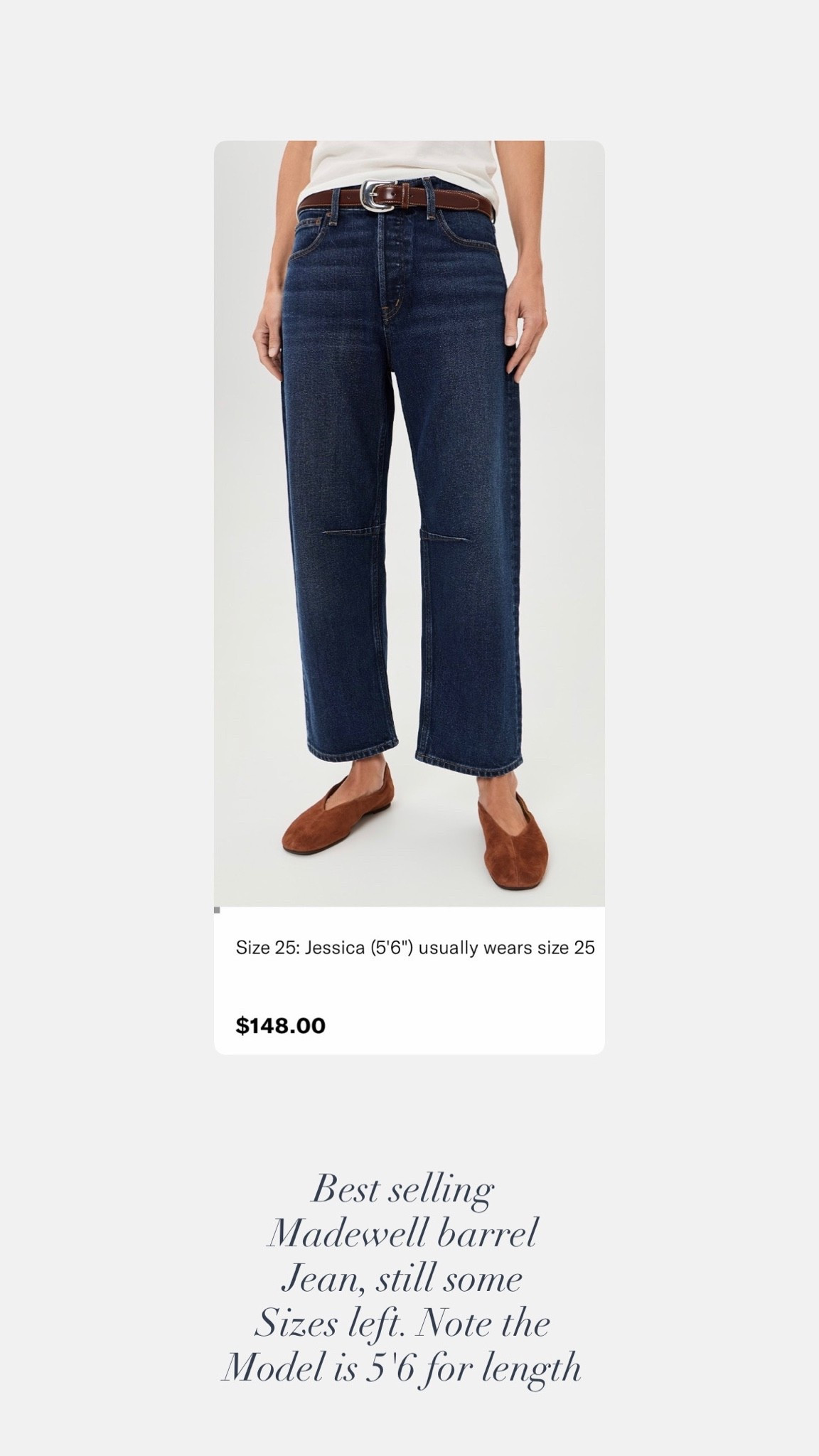 Best selling Madewell barrel Jean - petite length - model is 5'6 for height reference - do — daily edit cover from Found by Em