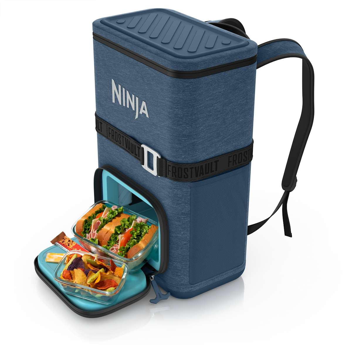 Ninja FrostVault 24 Can Backpack Cooler in Lakeshore Blue | FF124NV | SharkNinja | SharkNinja