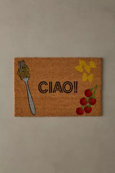 Ciao! Slogan Text Coir Doormat | Urban Outfitters (US and RoW)