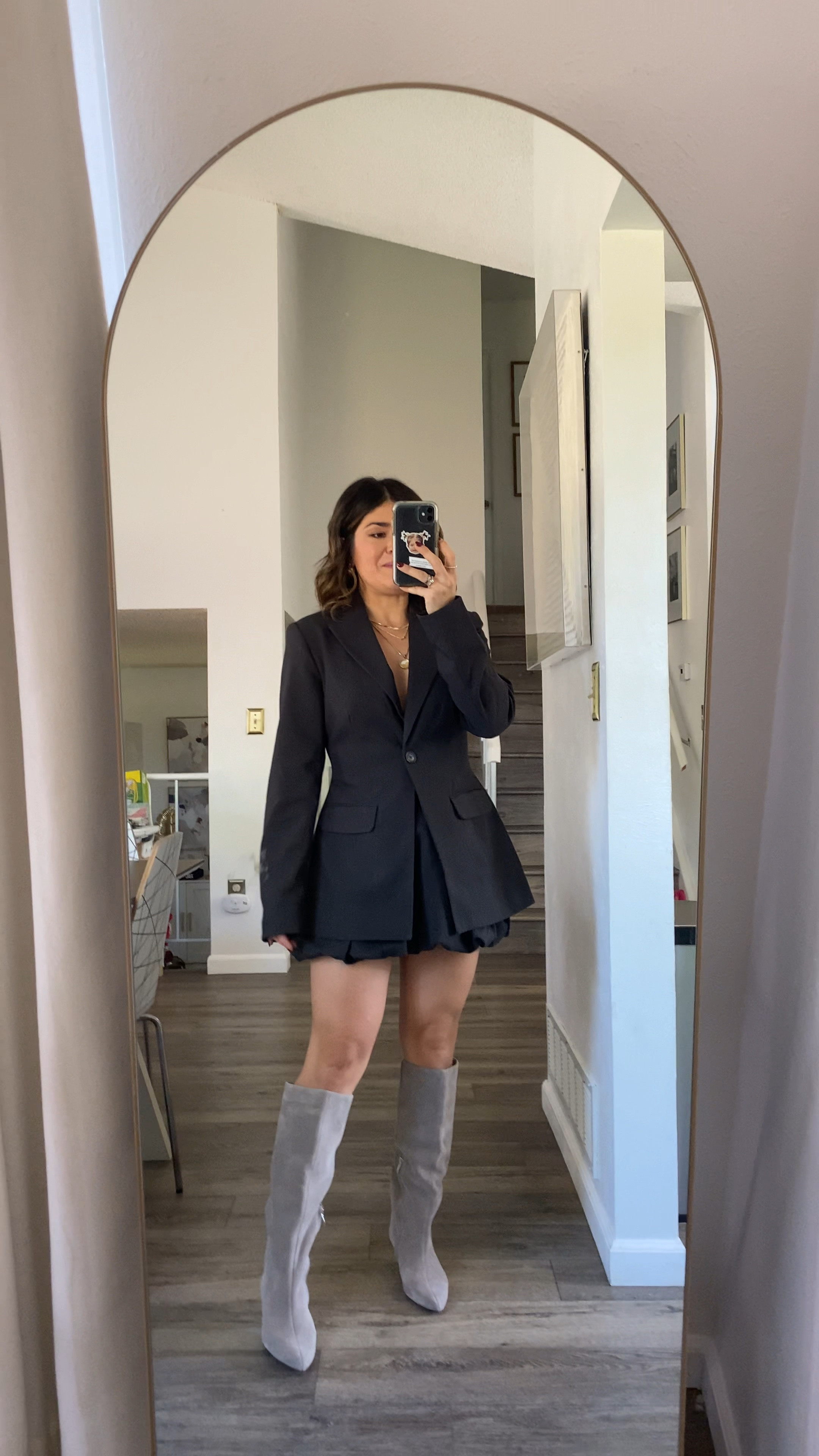 Obsessed with this look! Take 20% off my blazer and bubble hem skirt via Target and 40% off my suede boots!!!

Blazer and skirt size xs
Boots run tts. Order your regular size. 

Target, target finds, target style, suede boots, Nordstrom, Nordstrom finds

#LTKSaleAlert #LTKShoeCrush #LTKSeasonal