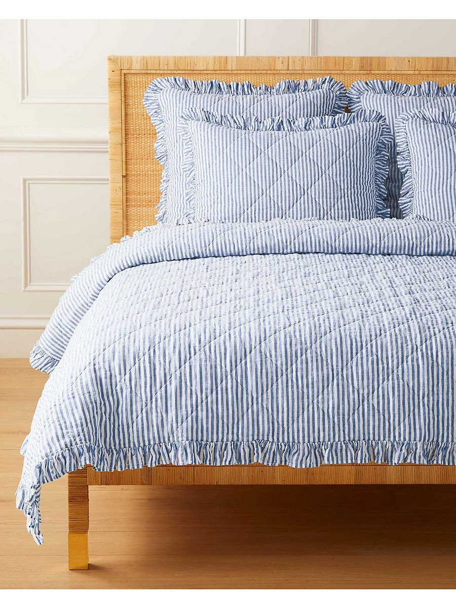 Nantucket Stripe Linen Quilt | Serena and Lily