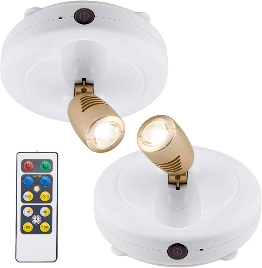 BIGLIGHT Spotlight Battery Operated, LED Puck Light, Dimmable Uplight with Remote, Stick on Accen... | Amazon (US)