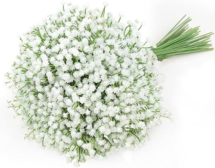 DEEMEI 15 PCS Babys Breath Artificial Flowers Fake Babys Breath Flowers Artificial Bulk White Gyp... | Amazon (US)