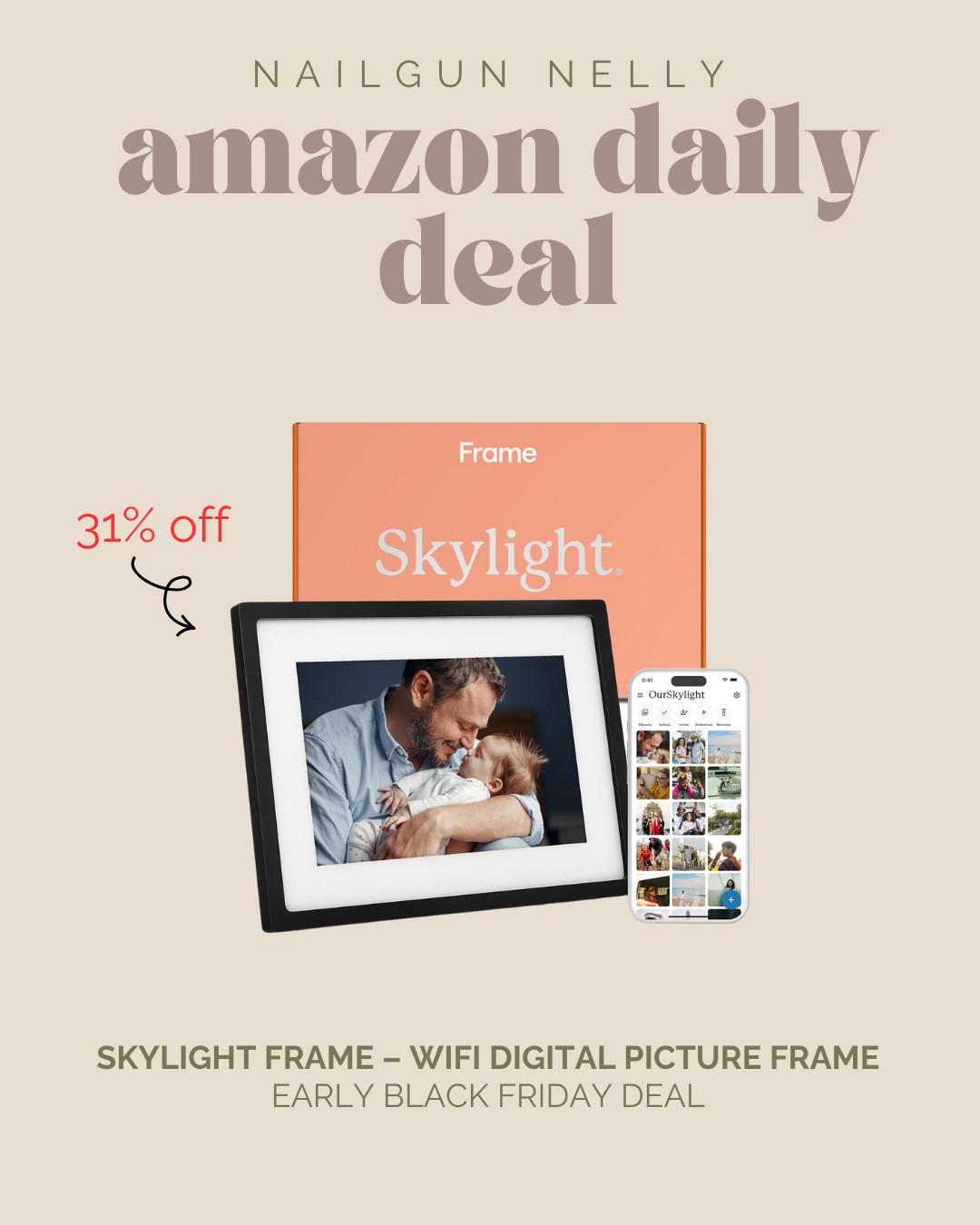Amazon Deal of the Day! 

Skylight Frame – WiFi Digital Picture Frame 

#parentgift #grandparentgift #teachergift 

 #LTKGiftGuide #LTKHome #LTKSaleAlert