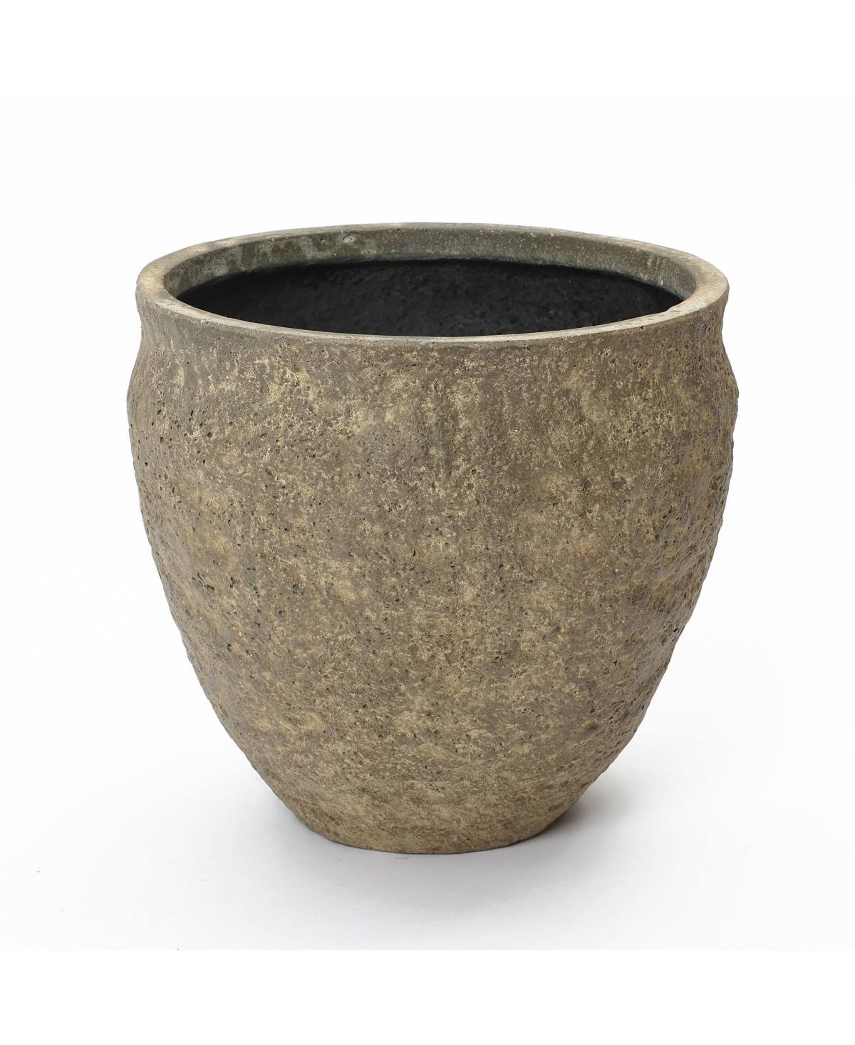 LuxenHome Dia Concrete Large Round Planter Pot, Rustic Textured Pot with Drainage Hole, Indoor Outdoor Plant Pot for Home Garden Patio - Brown, gray, | Macy's
