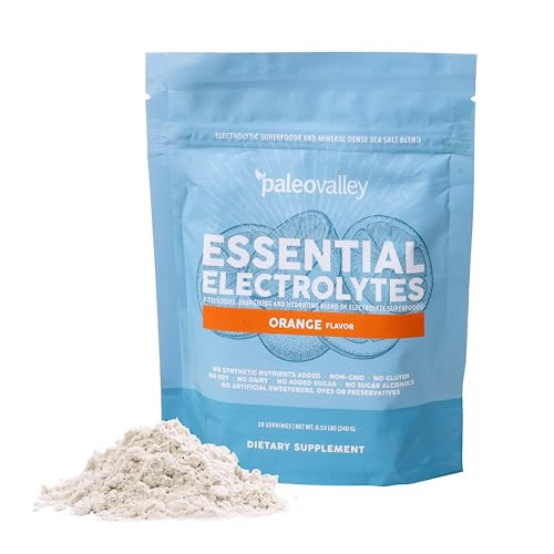Paleovalley Essential Electrolytes Powder - Full Spectrum Orange Electrolyte Powder for Hydration, Energy and Muscle Recovery - No Sugar Added - 28 Servings | Amazon (US)