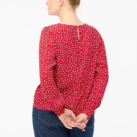 Printed puff-sleeve top | J.Crew Factory