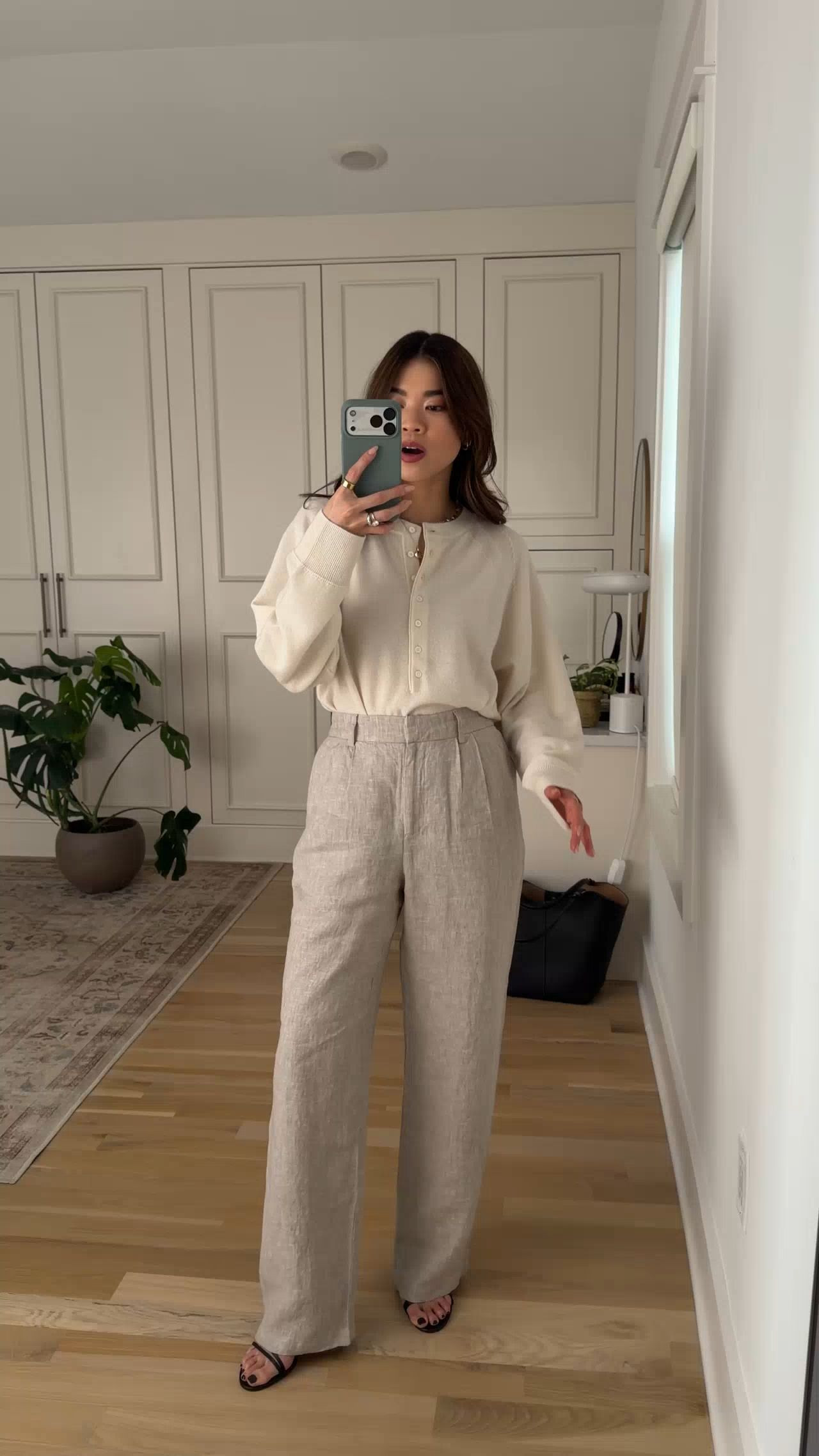 Sizing info: 
•pants size 0 in flax
•sweater size XS
@Quince  

petite fashion, get dressed with me, outfit inspiration, ootd, nashville outfit, Nashville influencer, petite style, vacation style, casual outfits, mom style, petite pants, spring outfits, spring outfit info, spring pants, spring outfit idea, spring top, spring sweater, spring shoes, linen pants, quince, quince sweater 

 

#LTKWorkwear #LTKPetite #LTKootd