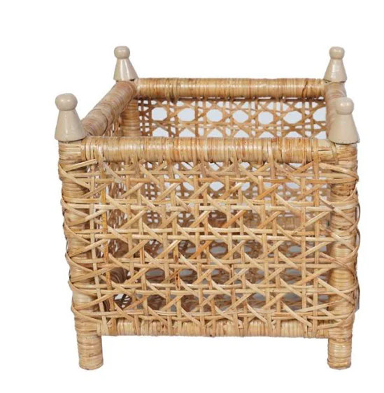 Natural Cane Wicker Box Planter | The Enchanted Home