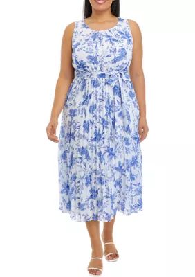 Plus Size Sleeveless Floral Printed Dress | Belk