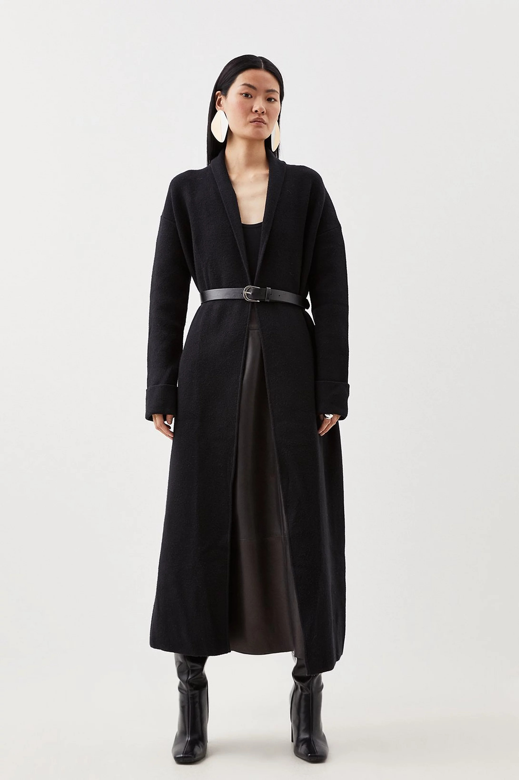Belted Knit Maxi Coatigan | Karen Millen US