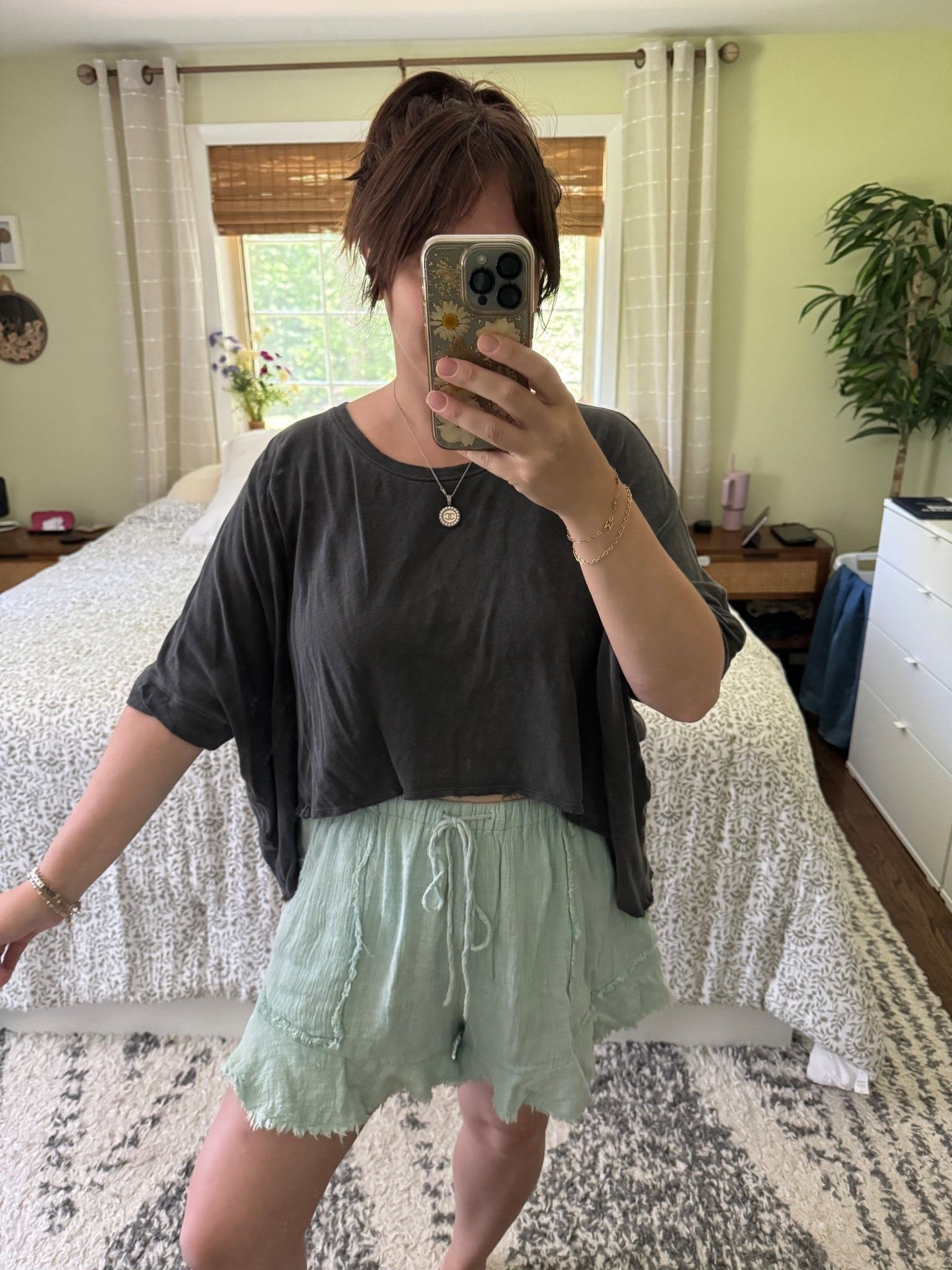 Today’s lazy but cute ootd cropped tee runs large. I’m wearing a small. Shorts are a little big. I’m wearing a large but could have done a medium

#LTKMidsize #LTKSeasonal #LTKFindsUnder50