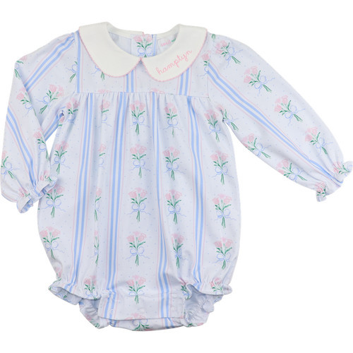 Blue And Pink Rose Bouquet Knit Bubble | Cecil and Lou