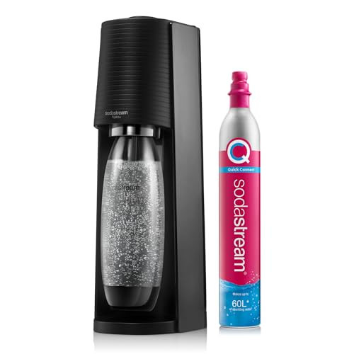SodaStream - Terra Sparkling Water Maker, Quick Connect CO2 System, Includes 60L Gas Cylinder, BPA-Free 1L Bottle, Eco-Friendly & Reduces Plastic Waste, Black | Amazon (UK)