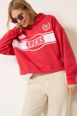 JUNK FOOD Women's 49ers Oversized Crop Hoodie, Size Small, Red | Evereve